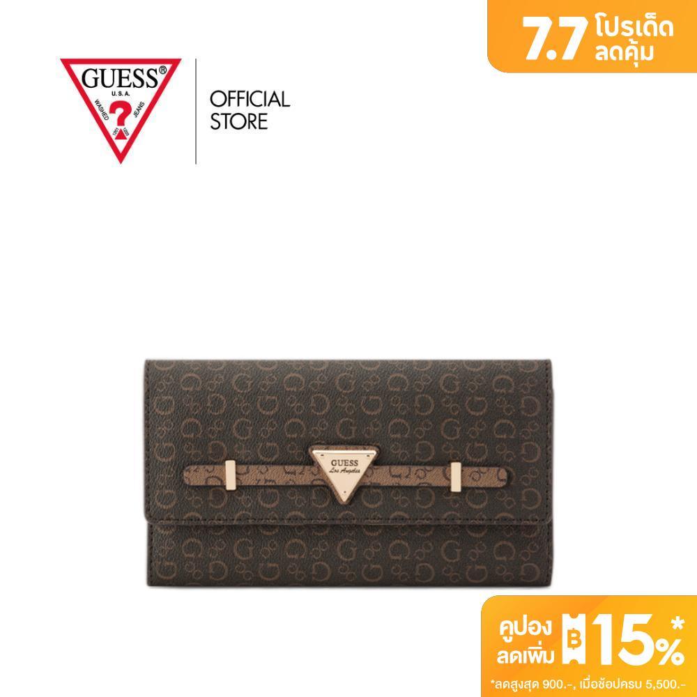 GUESS กระเป๋า รุ่น G2180238 ARIA SLG FLAP CLUTCH สีน้ำตาล