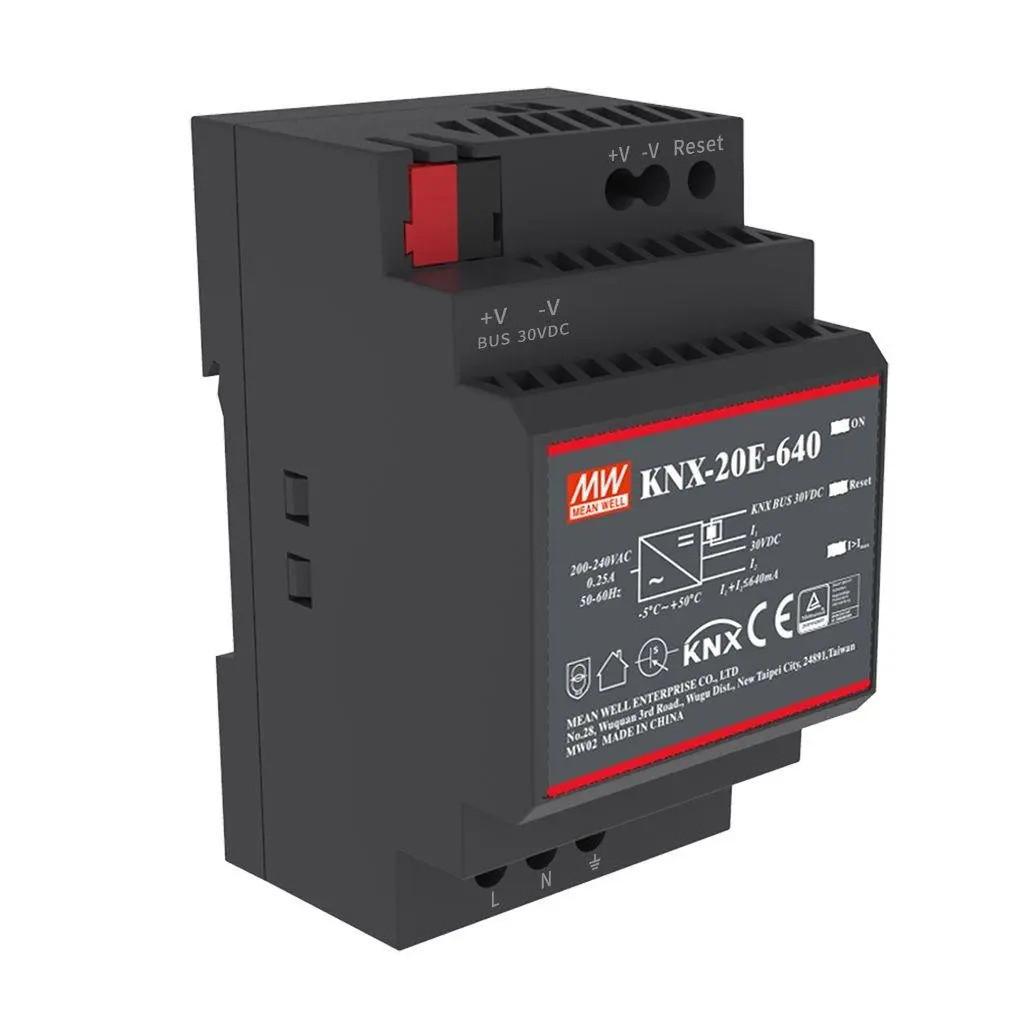 ส่วนลดขายร้อน Mean Well KNX-20E-640 AC DC Power Supply 20W 30V 640mA DIN Rail KNX Bus System--&&