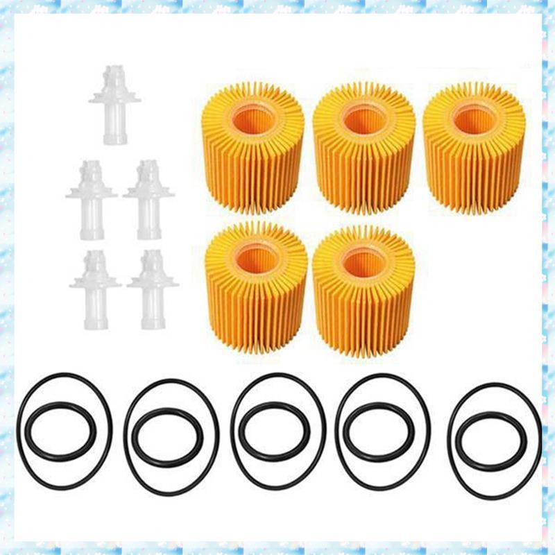 [RQMU] สําหรับ Venza Compatible 5PCS ชุดกรองน้ํามัน-ตัวเลขส่วน 04152-YZZA1 04152-31090