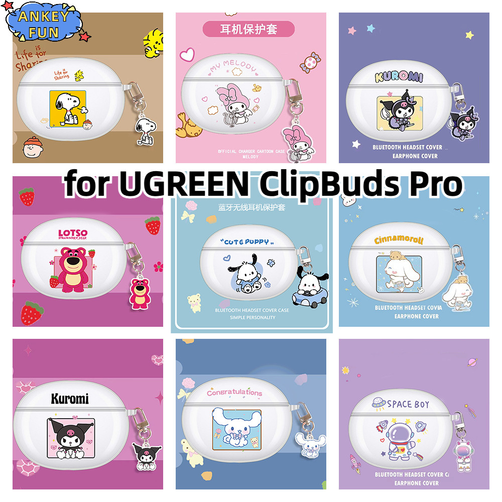 Compatible with UGREEN ClipBuds Pro Case Bluetooth Headset Protective Case for UGREEN HiTune S8 Cute Cartoon Pacha Dog Anti-drop Transparent Soft Case