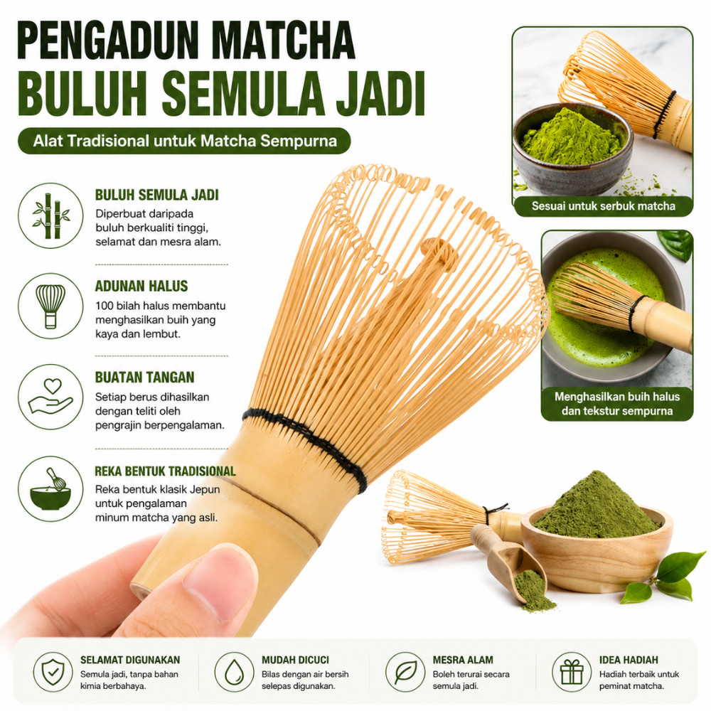 มัทฉะญี่ปุ่น ไม้ไผ่ปัด Chasen Buluh Untuk Matcha