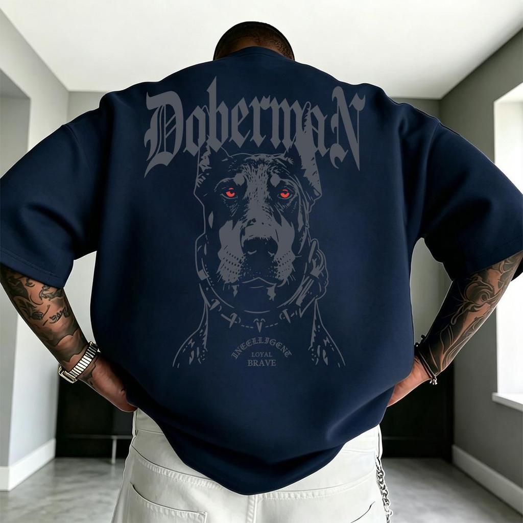 UT shop เสื้อยืดผ้าคอตตอน 100% “DobermaN” ทรง Oversize คอกลม แขนสั้น ผ้านุ่มสบาย ใส่ได้ทุกวัน ฤดูร้อน ไซส์ S-3XL