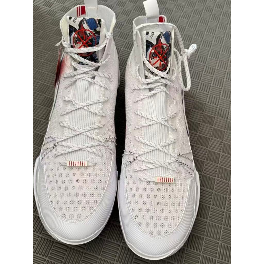 Li Ning ของแท้ชาย Wade 808 Sponsorship PE Co-Branded High-Top รองเท้าบาสเก็ตบอลขนาดใหญ่ 49 ขนาด 50 ข
