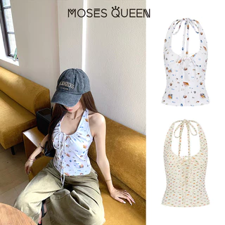 MOSESQUEEN สาวเซ็กซี่ล้วนๆลดอายุและพิมพ์เปลือกเปลือยออกแบบที่ไม่มีสายหนังคล้องคอไม่มีสายหนังเปลือยแจ๊กเก็ตฤดูร้อนสําหรับผู้หญิง #63886