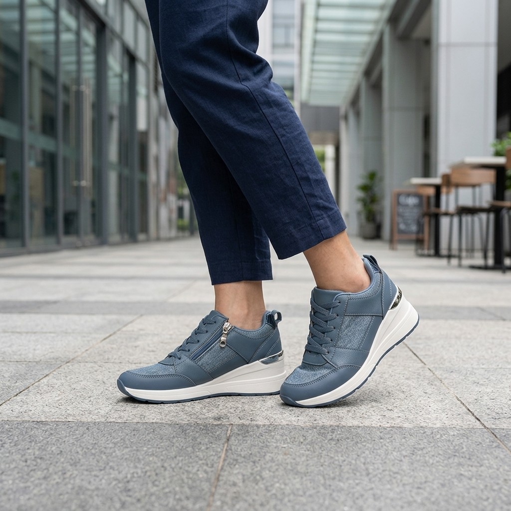 LARRIE Kasut Perempaun Frida Women Casual Wedge Sneakers - L62516-RI01SV