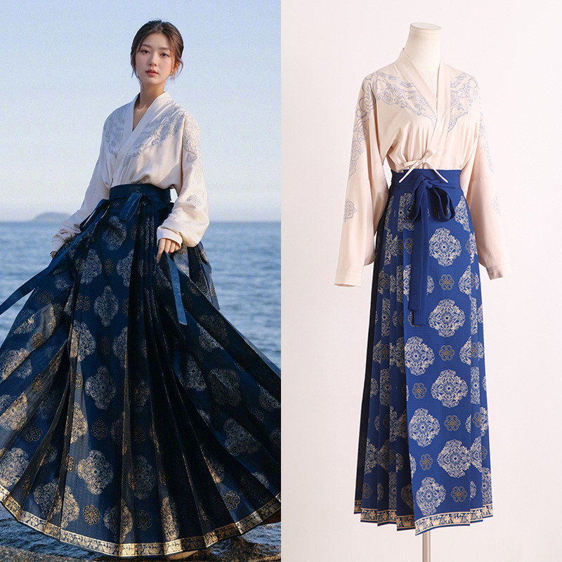 [คลังสินค้าพร้อม] Xu Jiao Same Style Chic Niche Republic of China Style เสื้อเชิ้ตปักลดอายุสูง @-