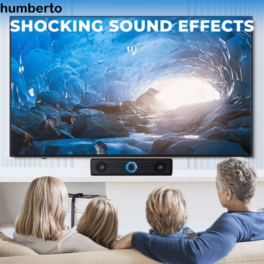 HUMBERTO ลําโพงบลูทูธ, Soundbar PC แบบมีสายเบสที่แข็งแกร่ง, เสียงรอบทิศทางไร้สายสเตอริโอขนาดกะทัดรัด