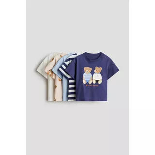 H&M(เอชแอนด์เอ็ม) เสื้อยืดคอตตอน 5 ตัวชุด เด็กทารก 1358653_1