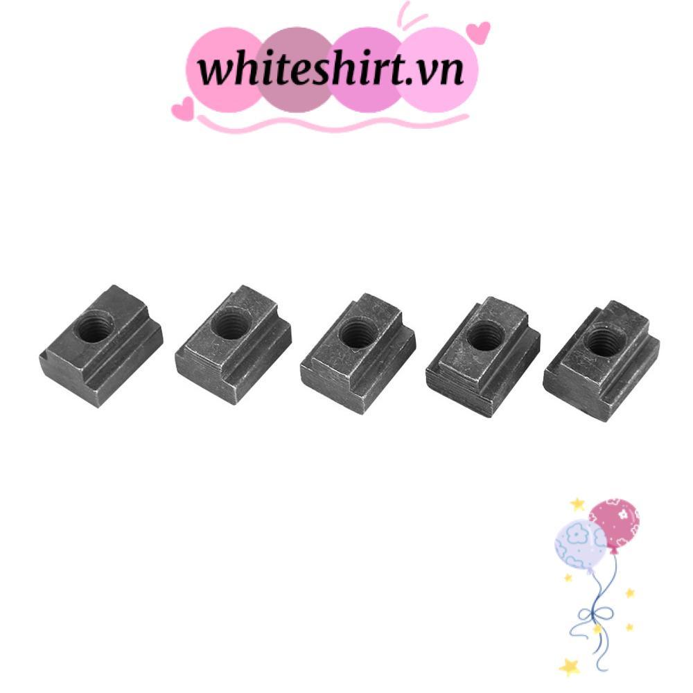WHITESHIRT 5 ชิ้น T Slot Nuts, M8 Threads 45 เหล็กคาร์บอน T-Slot Nut, เกรด 8.8 Black Oxide Hammer He