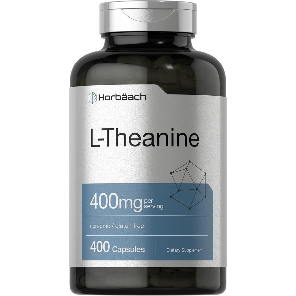 Horbäach L-Theanine 00mg | 00 Capsules | High Potency Supplement | Non-GMO & Gluten Free