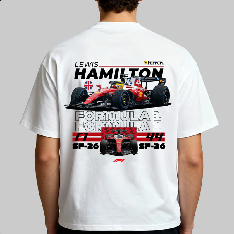 F1 Racing Ferrari Scuderia Ferrari SF26 44 Good Old Man พิมพ์แขนสั้นผ้าฝ้าย 100% เสื้อยืดคลาสสิกของผ