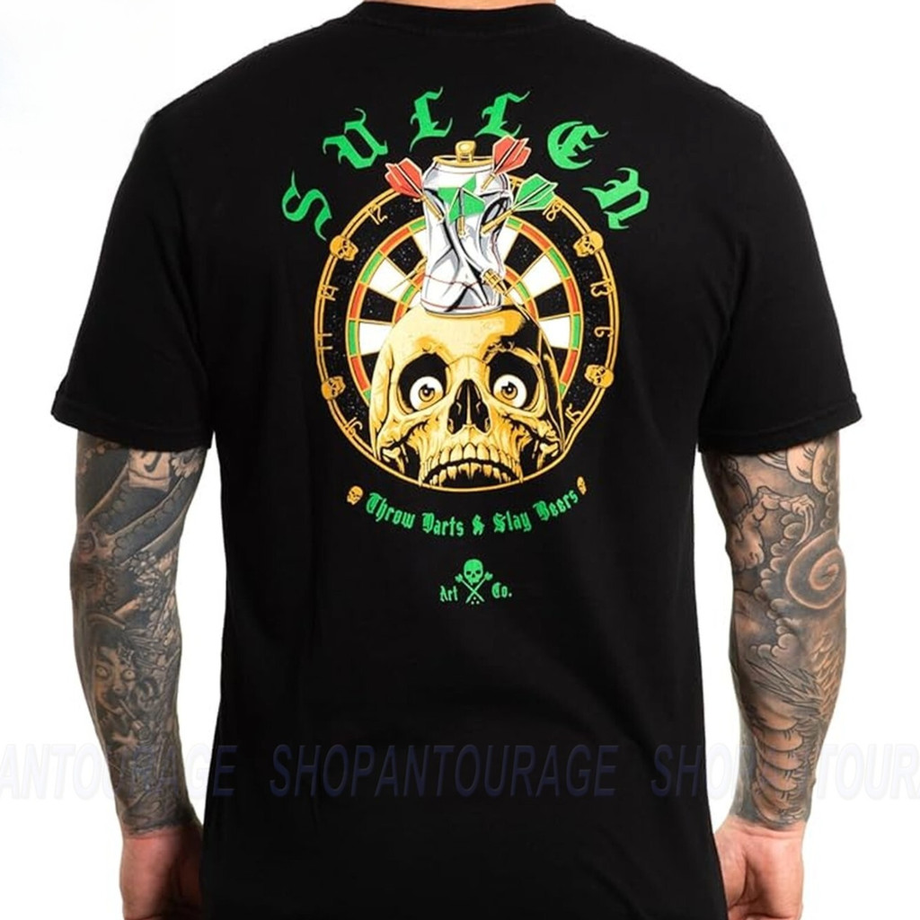 American Retro Dart Theme พิมพ์แขนสั้นเด็กชายผ้าฝ้ายแท้ Niche Tattoo Art สินค้าใหม่ฤดูร้อน Top