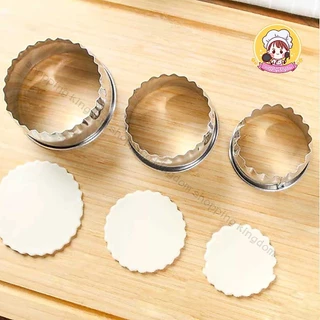 พิมพ์ตัดแป้งวงกลมสแตนเลส 3 ขนาด พิมพ์คุกกี้ สแตนเลส พิมพ์คุกกี้ Pastry Cookie Cutter