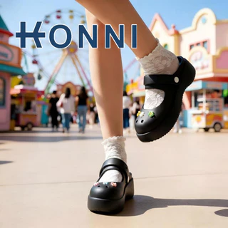KONNI พร้อมส่งจากไทย แมรี่เจน พื้นสูง รองเท้าแตะหัวโต กันลื่น โลลิต้า EVA รองเท้าหัวโต มรี่เจนวินเทจ KN2-0403