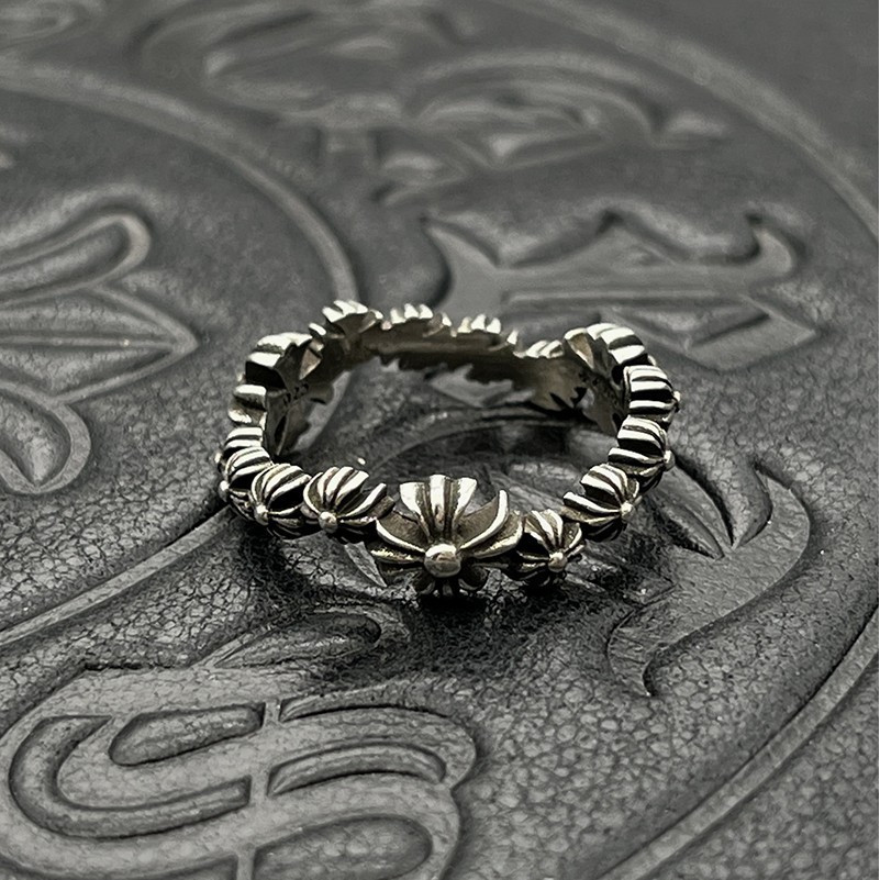 C.H Silver Plated Distressed Retro Hip Hop Index Finger Ring Ring Ring