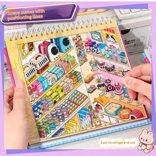 NDY Miniature ฉาก Stier Book 31 หน้า 10 ธีมและแผ่น Stier 20 แผ่นเหมาะสําหรับเด็ก DIY Craft Leisure Time N