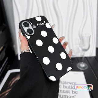 เคสไอโฟนเจลลี่ลายจุดขาวมินิมอลพรีเมียม 17Pro/16/15/14/13/12/11/ProMax/7G/7/8Plus/XS/XR/SE2/SE3