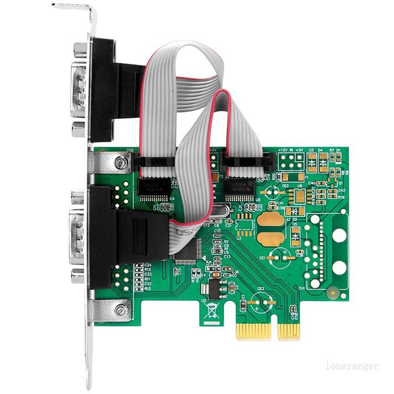 Loner PCI-E ถึง Dual Serial Combo Card RS232 PCI สําหรับ Express PCIe อะแดปเตอร์การ์ด 2 5Gb s ช่อง 1