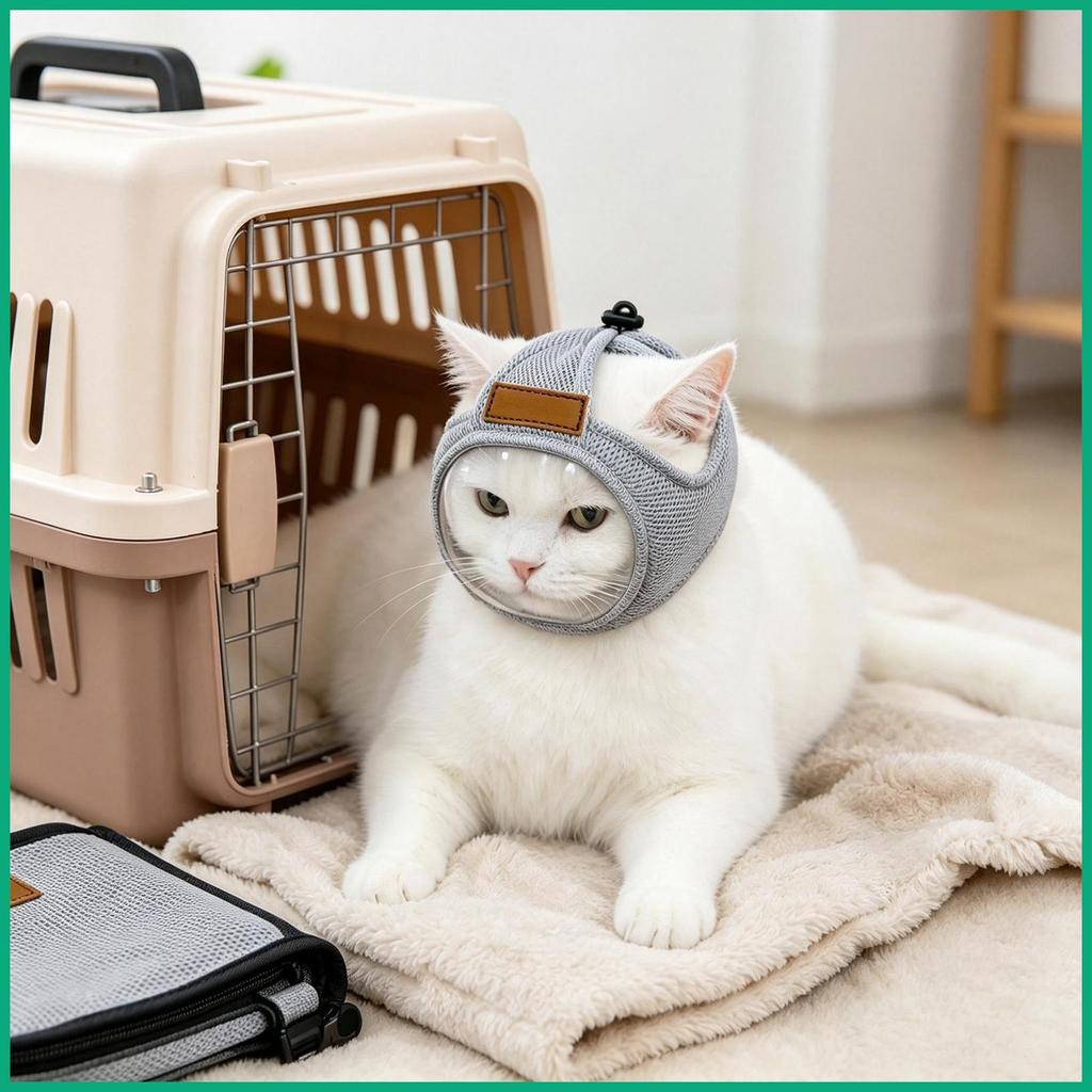 Cat Muzzle สําหรับ Grooming Breathable โปร่งใส Anti-Bite สัตว์เลี้ยงหัวหมวกนิรภัย Cat Muzzle เล็บสํา
