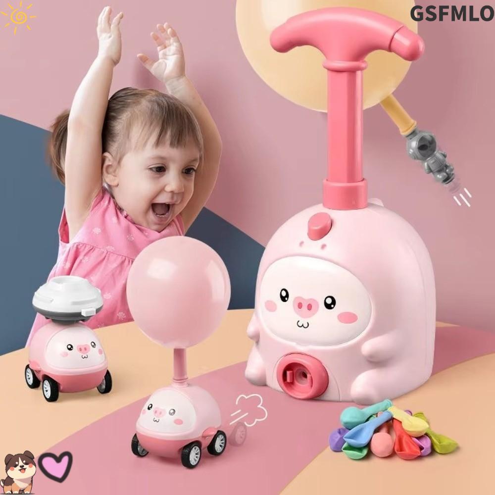 GSFMLO รถบอลลูนของเล่น,พลังงานอากาศเฉื่อยหมูบอลลูนปล่อยของเล่น,การศึกษาวิทยาศาสตร์เป็ดสัตว์บอลลูนรถพ่อแม่และลูกปฏิสัมพันธ์