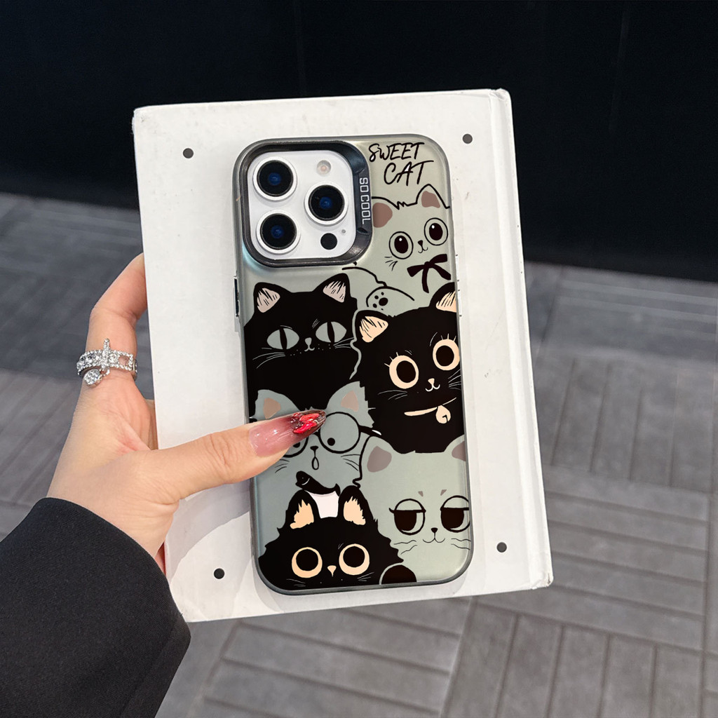แมวน่ารักสําหรับ iPhone 17 Ari กรณี 16 15 14 13 12 Mini 11 Pro MAX Xs Xr 6 7 8 Plus ฝาครอบป้องกันรอยขีดข่วนกันกระแทก