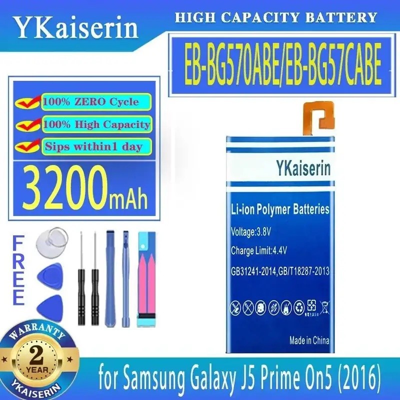 แบตเตอรี่ 3200Mah สําหรับ Samsung Galaxy J5 Prime On5 2016 G570F G570Y M G5700 G5510 G5520 G570M EB-