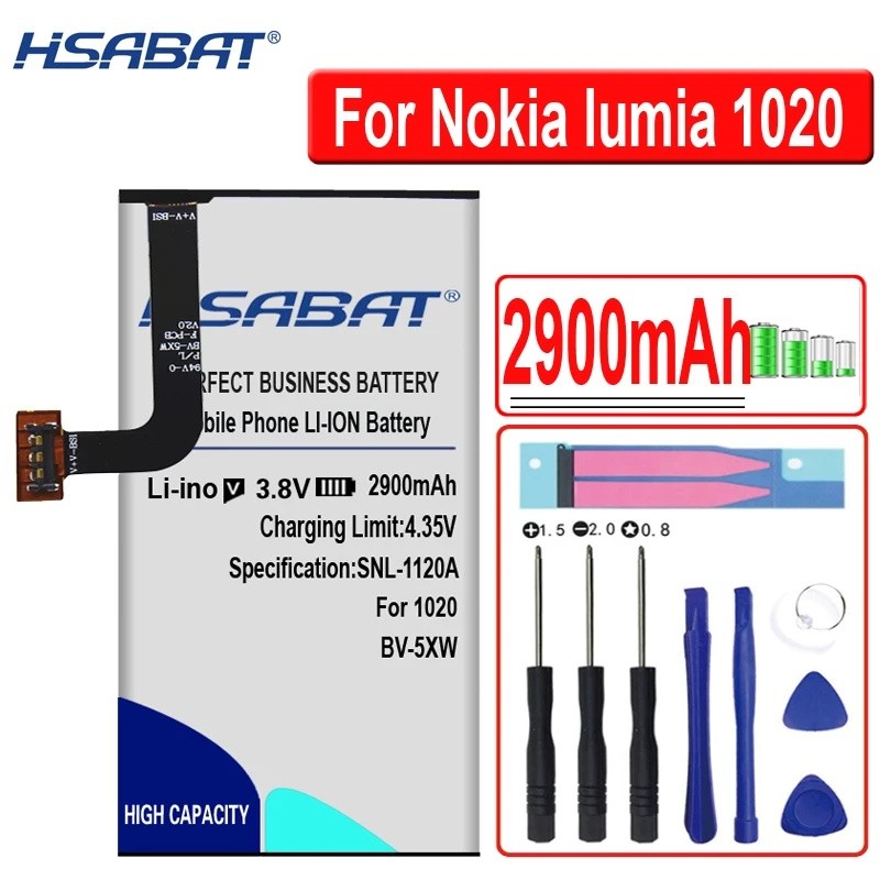 HSABAT BV-5XW 2900mAh แบตเตอรี่สําหรับ Nokia Lumia 1020 EOS ซูม Lumia1020 RM-876 RM-875 RM-877 RM 87