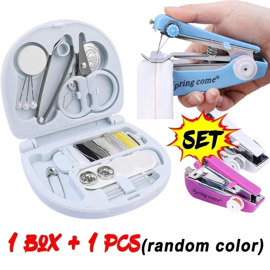 2/1Pcs Portable Manual Sewing Machines Mini Cordless Handheld Stitch For Repair Clothes Leather Fabr