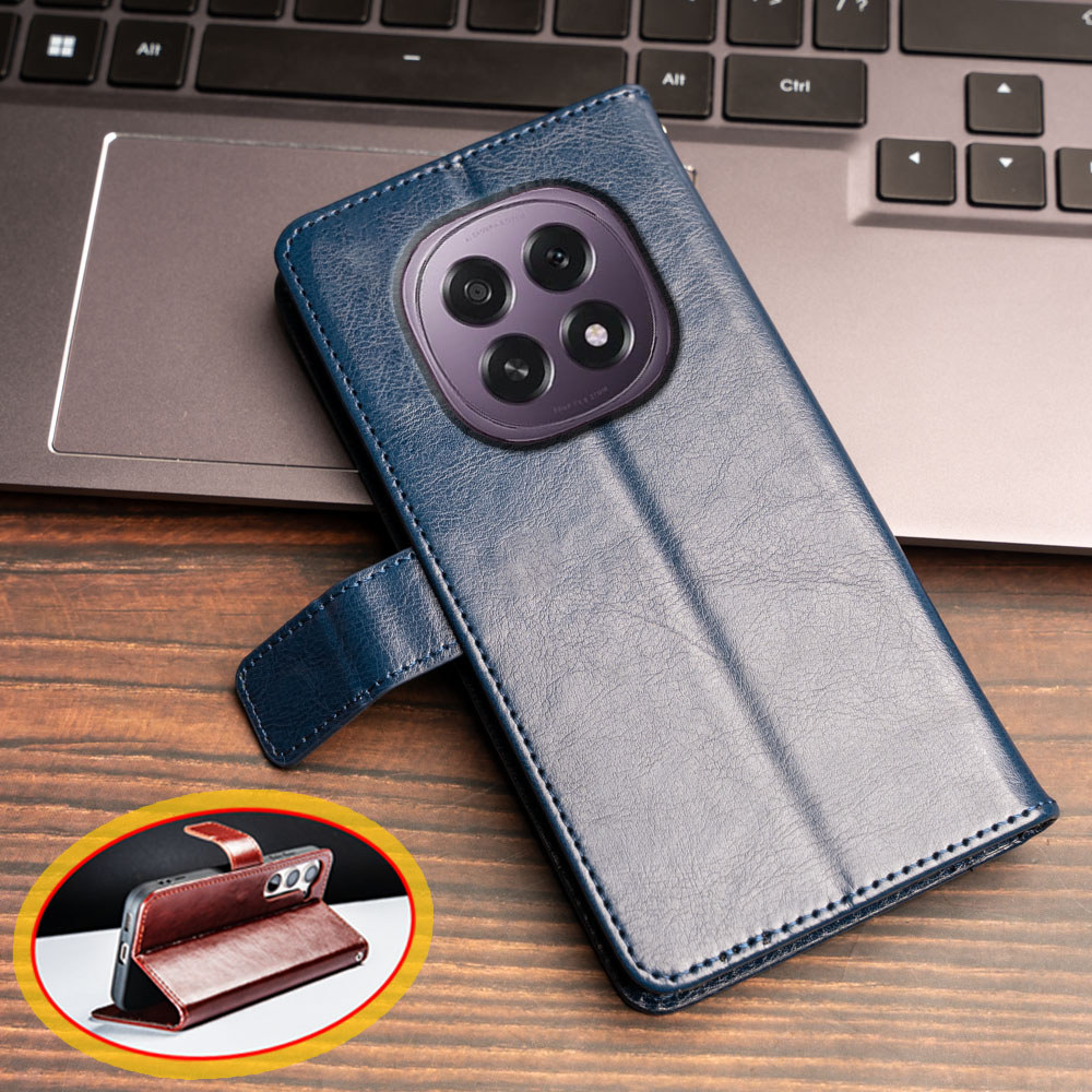 สําหรับ Oppo F29 A5 5G PKQ110 Vintage กระเป๋าสตางค์หนังคลาสสิก Folio Case Flip Notebook สไตล์ฝาครอบแ