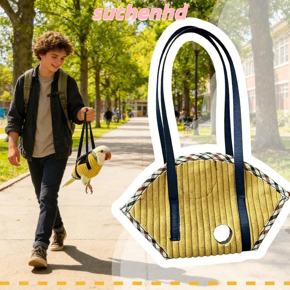 SUCHENHD Bird Bag, Anti Escape Adjustable Strap Parrot Vest Carrier, Portable Breathable Bird Travel