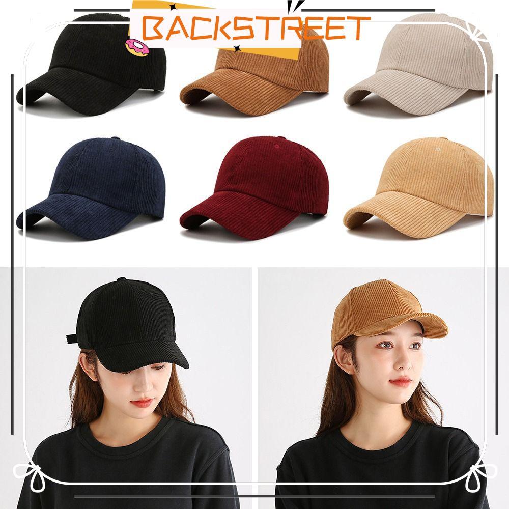 BACKSTAGEREET Corduroy Baseball Cap, Corduroy Adjustable Sun Hat, Unisex Baseball Hat Women