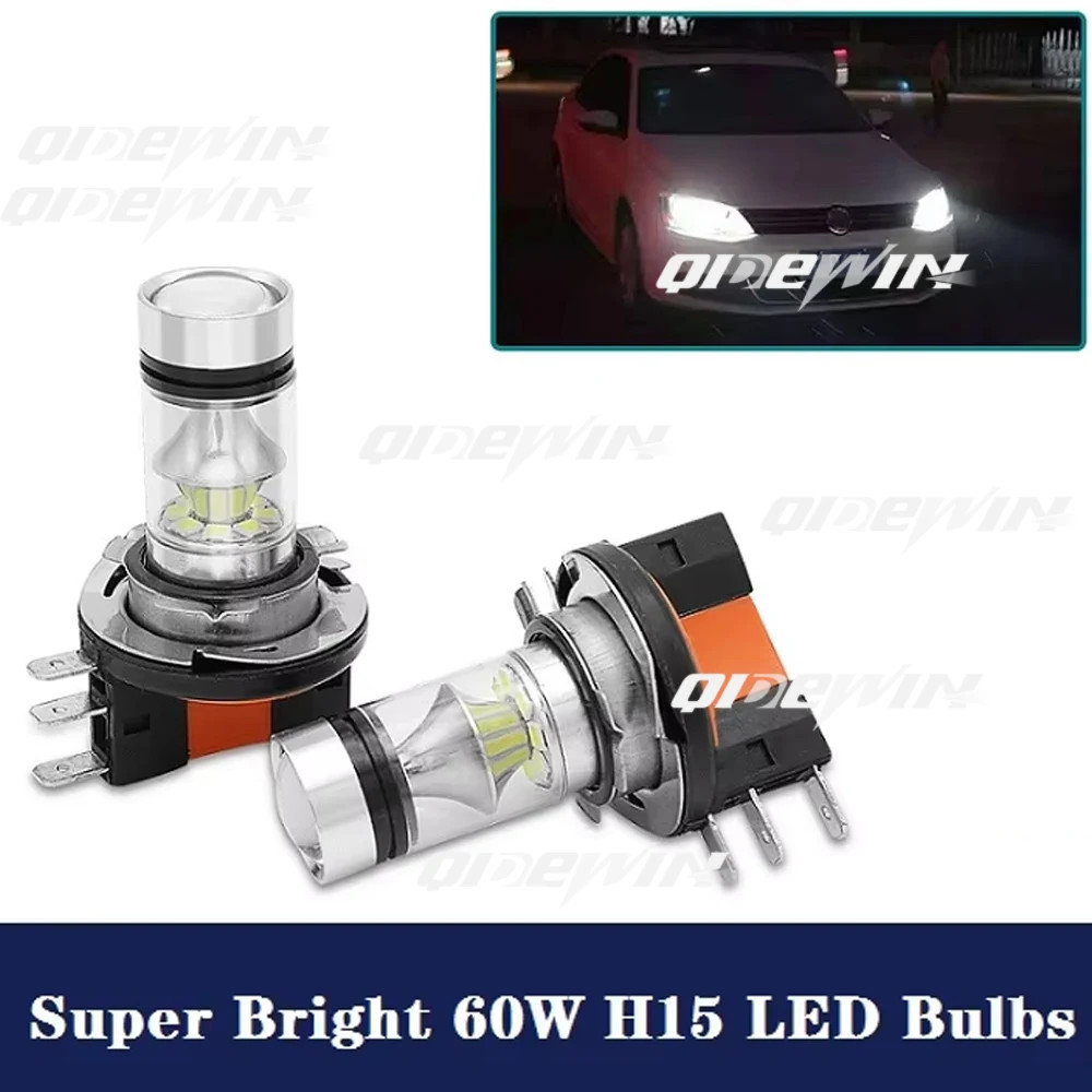2 ชิ้นสําหรับ Audi A3 A4 A5 A6 C6 B7 BMW Mercedes Benz Volkswagen Jetta Golf/GTi Tiguan สีขาว H15 H1