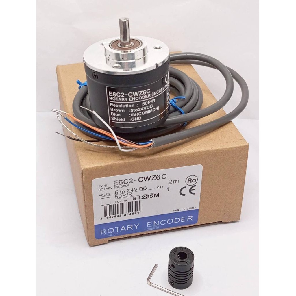 E6C2-CWZ6C Rotary Encoder E6C2-CWZ6C 50P/R แท้ สามารถเลือก P/R (รอบ)2M Om 5-24VDC NPN พร้อมส่ง