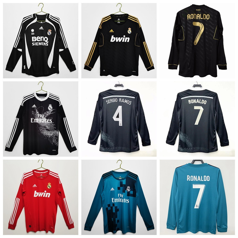 เสื้อยืดแขนยาวโพลีเอสเตอร์ฤดูร้อนลําลอง | CR7 ดีไซน์เรอัลมาดริด | แห้งเร็วและระบายอากาศได้ดี | เสื้อยืดลําลองฟุตบอลวินเทจ | เสื้อท็อปแขนยาวผู้ชาย