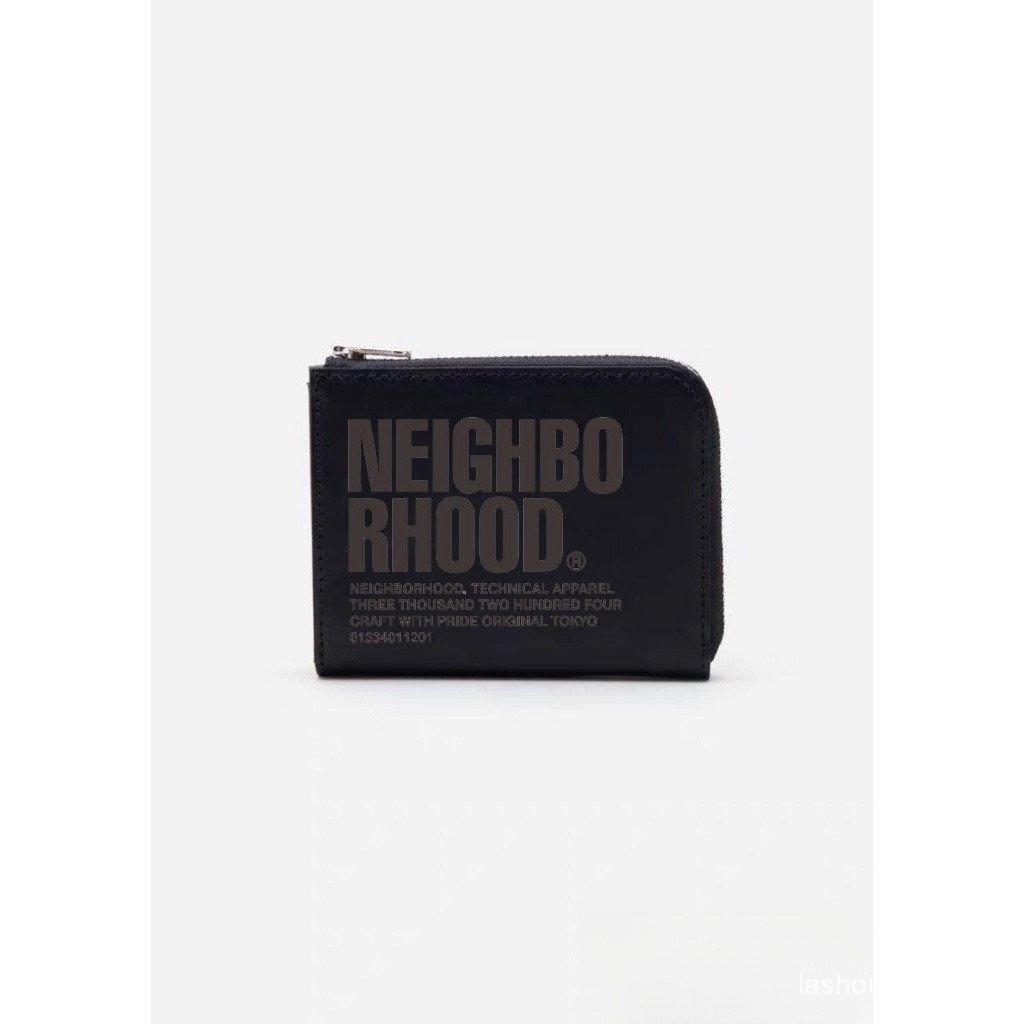 Neighborhood 23AW Crazy Horse กระเป๋าสตางค์หนังกระเป๋าสตางค์หนังวัวสีดํากระเป๋าสตางค์สั้น Street Wea