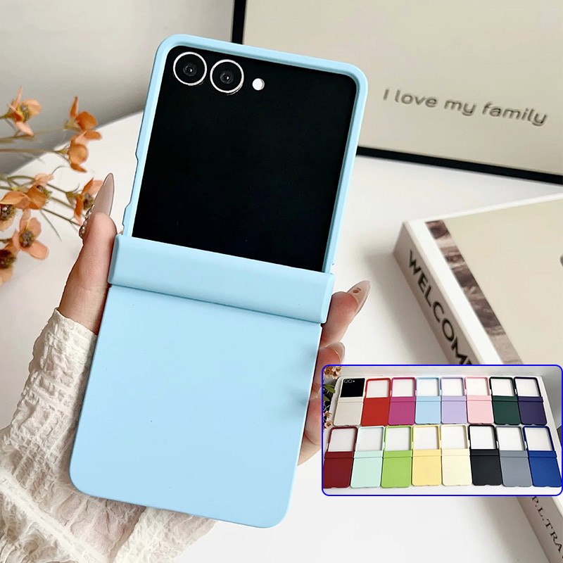 เคสโทรศัพท์เคลือบสีลูกกวาด Dopamine สําหรับ Samsung Galaxy Z Flip 8 Z Flip 7 FE Z Flip 6 Z Flip 5 Flip 4 Z Flip 3 5G บานพับป้องกันฮาร์ดปกหลัง