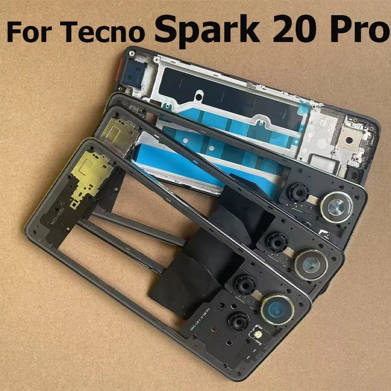 สําหรับ Tecno Spark 20 Pro KJ6 กรอบกลาง Faceplate แชสซีด้านหน้า LCD Bezel อะไหล่ซ่อมเปลี่ยน