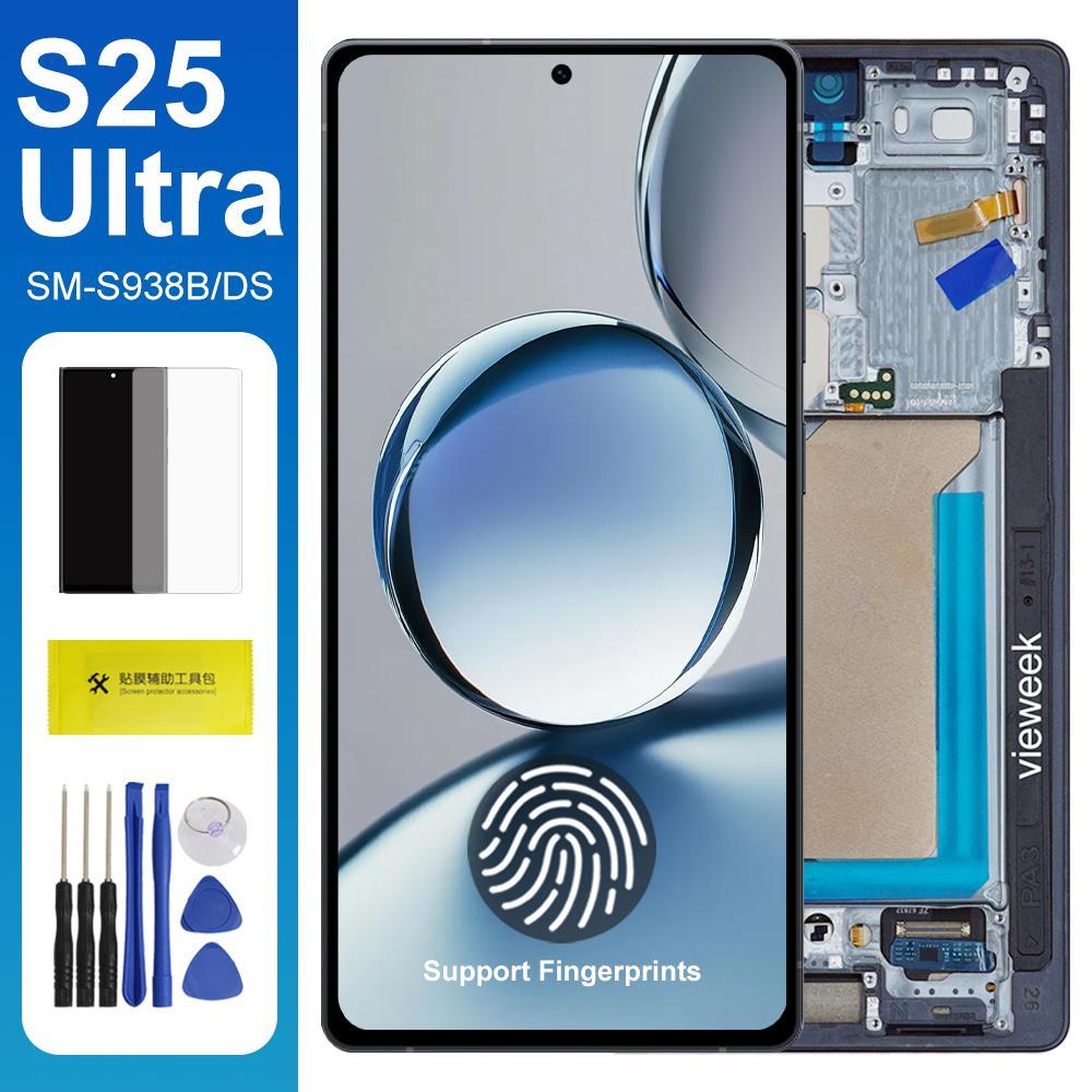 SAMSUNG 6.67 "S25 Ultra AMOLEDหน้าจอพร้อมกรอบสําหรับSamsung Galaxy S25 Ultra S938B S938B/DSจอแสดงผลL