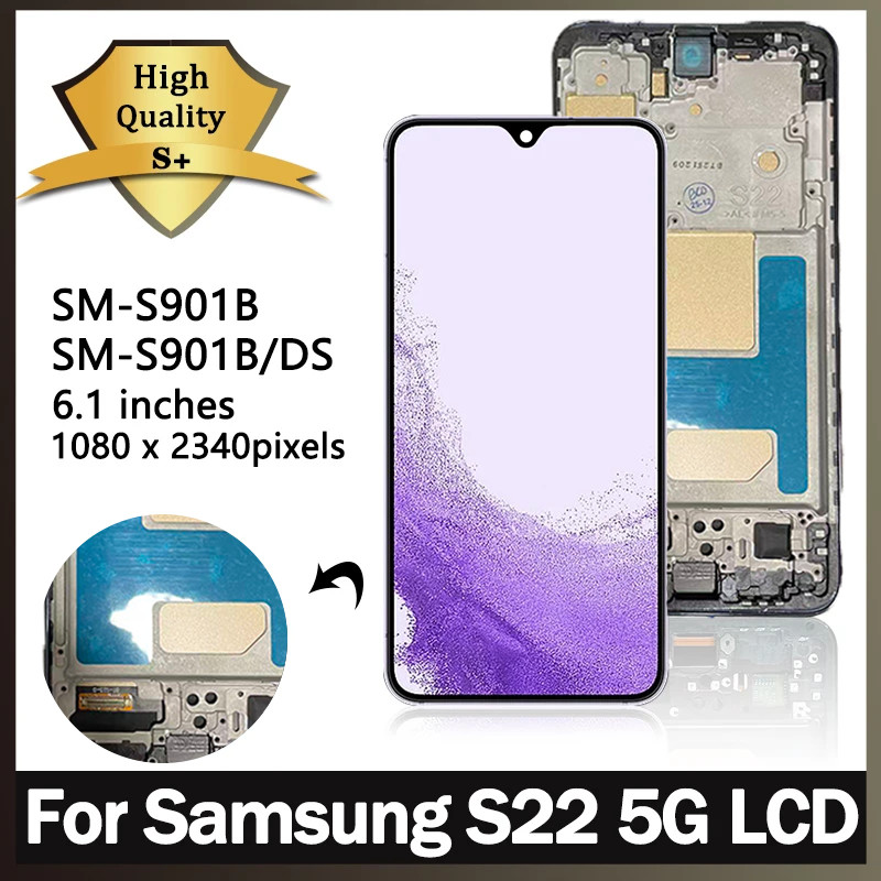 S901B S901U S901W S901N S901E LCD สําหรับ Samsung S22 LCD สําหรับ S22 5G จอแสดงผล LCD Touch Screen D