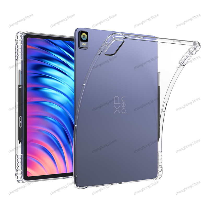 1x W/ช่องเสียบปากกา Soft Clear TPU สําหรับ XPPen Magic Drawing Pad 12.2 eReader กันกระแทกป้องกันผิวก