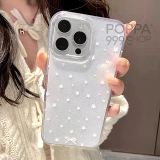 🔥Poppa🔥เคสไอโฟน15 17 เคส สำหรับ IPhone 11 17 15 12 13 16 14 Pro Max X XS Max 7 8Plus เคสเพล์รสหัวใจโบว์ป้องกันสงกรานต์