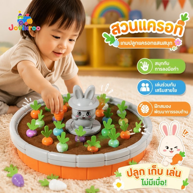 ดึงแครอทเกมชุดของเล่นบิดจับปริศนาโต้ตอบทนทานปลอดภัยประสานมือตา