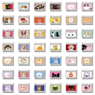 【รุ่นภาพถ่าย】🐱สร้อยข้อมือสแตนเลสแบบอิตาเลียน charm ขนาด 9 มม. เสริมบุคลิกภาพ