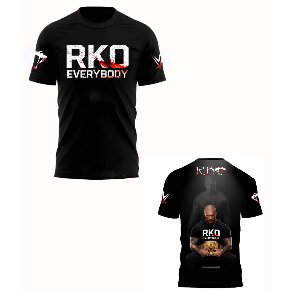 Mens Black Randy Orton RKO Everybody Blood T-Shirt Vintage Gym T-Shirt