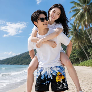 DK HOME กางเกงขาสั้นลำลองเเฟชั่น ลายใหม่ ยอดฮิต เอวยางยืด+เชือกผูก มี3 สีให้ได้เลือก เอวฟรีไซร์28-44 QC-DK8035