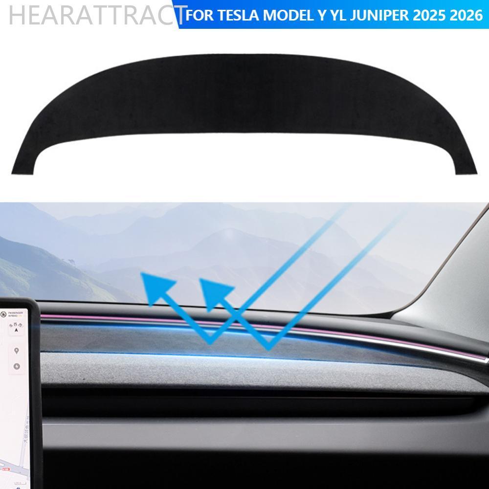 HEARATTRACT Suede Car Dashboard Cover Pad Sunshade Protector Anti-UV Dash Mat แผ่นกันลื่นสําหรับ Tes