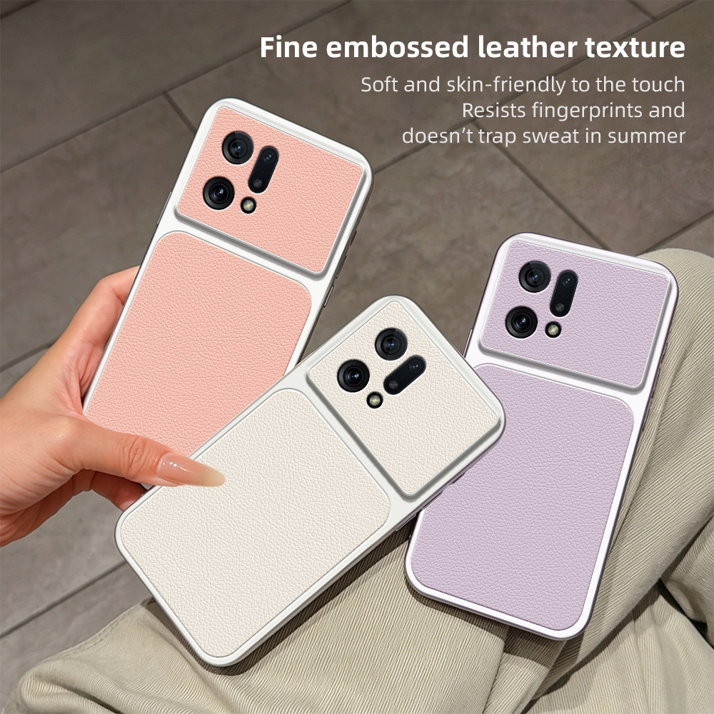 เคส ใช้ได้กับ Oppo Find X5 Pro PFEM10 CPH2305 PFFM20 ครอบคลุมเต็มหน้าจอป้องกันการตกนิ่มหนังเนื้อเคสโ