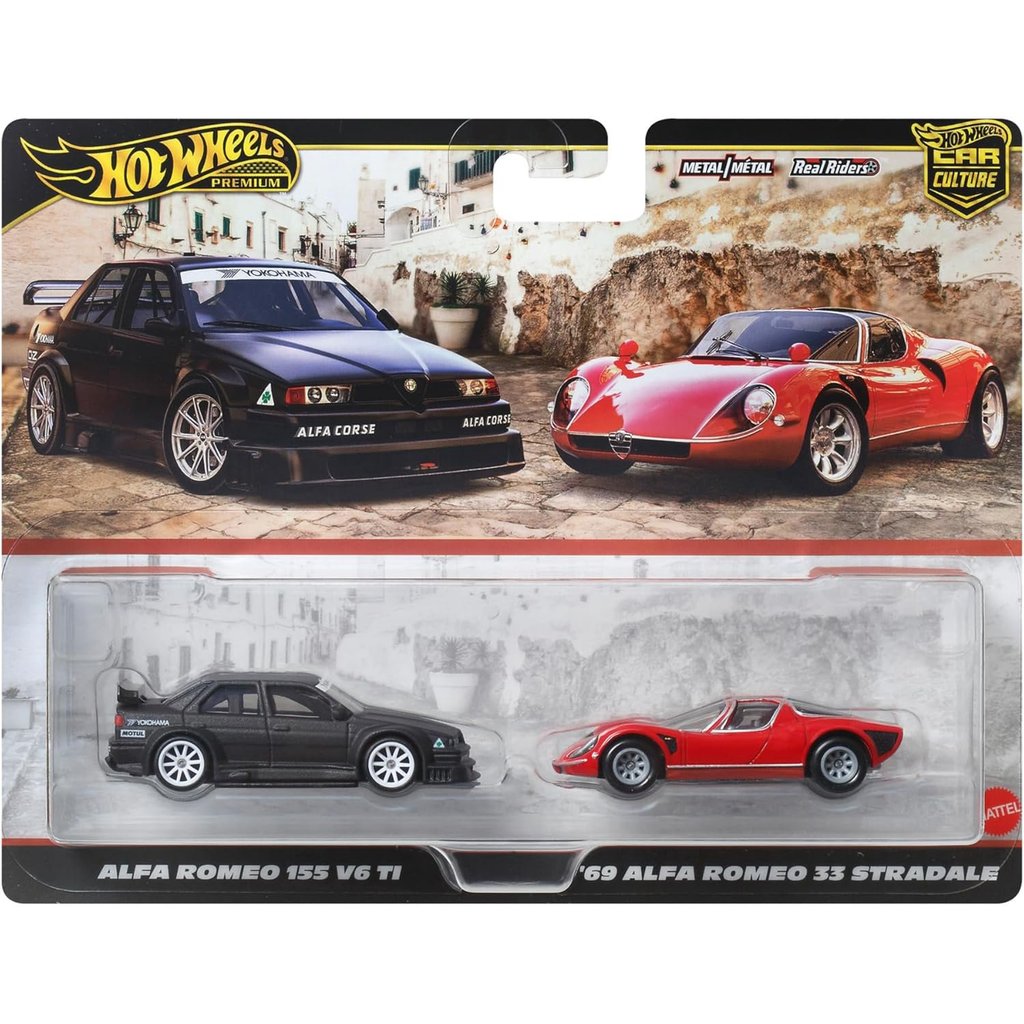 Hot Wheels Premium 2-Pack Alfa Romeo 155 V6 TI / '69 Alfa Romeo 33 Stradale JBK95