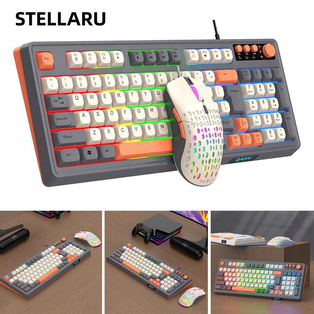 คีย์บอร์ด STELLARU RAID T98, 98 เค้าโครงคีย์ Luminous คีย์บอร์ดเมาส์ชุด, แบ็คไลท์สีรุ้ง USB การเชื่อ