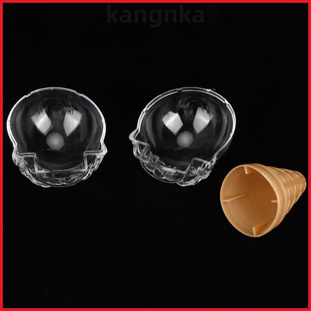 KANGNKA 8 ชิ้นกล่องขนมไอศกรีม, PS Reusableกล่องขนมโปร่งใส,ปาร์ตี้โปรดปรานไอศกรีมรูปร่างโปร่งใส 10x6 